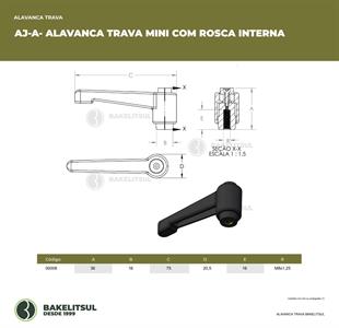 ALAVANCA TRAVA MINI COM ROSCA INTERNA AJ-A 00006 