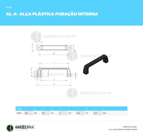ALÇA PLÁSTICA FURAÇÃO INTERNA 00021 