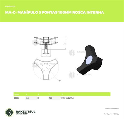 MANÍPULO 3 PONTAS ROSCA INTERNA MA-C 00088 