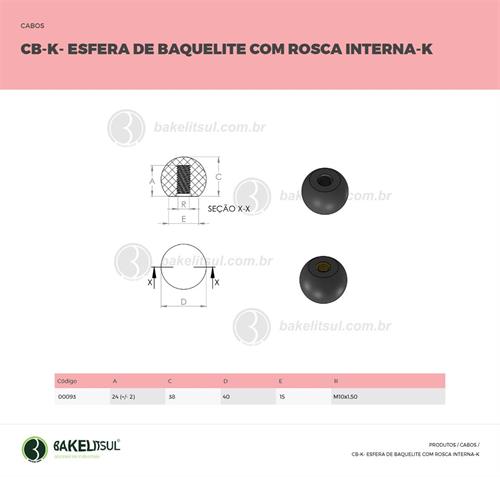 CABO ESFERA DE BAQUELITE ROSCA INTERNA CB-K 00093 