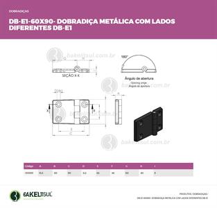 DOBRADIÇA METÁLICA 60X90 DB-E1 00099 