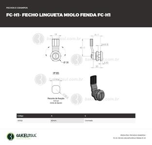 FECHO LINGUETA METÁLICO MIOLO FENDA FC-H1 00123 