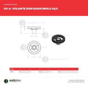 VOLANTE DOIS RAIOS MIOLO AÇO VO-A 00172 