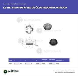 VISOR DE NÍVEL DE ÓLEO REDONDO EM ACRÍLICO LB-HE 00182 