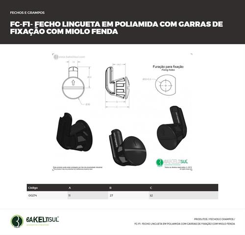 FECHO LINGUETA PRESSÃO FENDA FC-F1 00274 