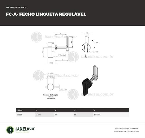 FECHO LINGUETA REGULÁVEL 00289 