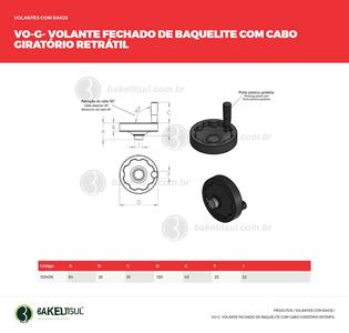 VOLANTE DE BAQUELITE COM CABO RETRÁTIL VO-G 00406 