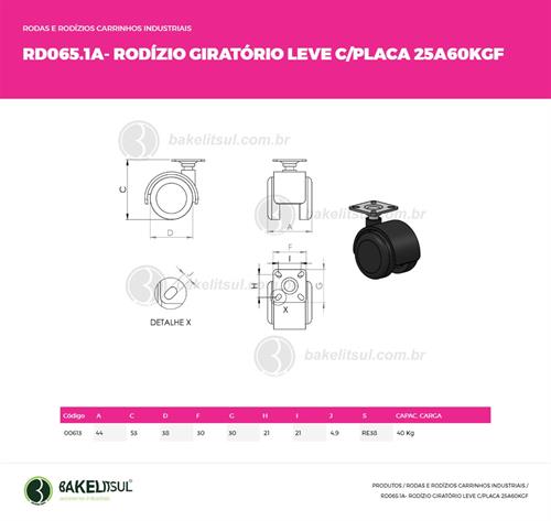 RODÍZIO GIRATÓRIO ESCRITÓRIO 00613 