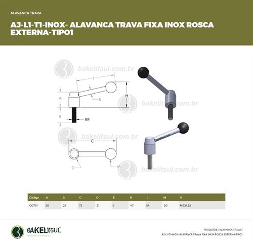 AJUSTADOR ALAVANCA TRAVA FIXA INOX ROSCA EXTERNA-TIPO1 00761 