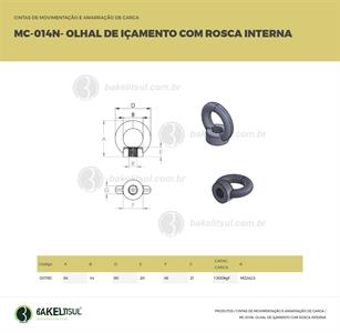 OLHAL DE IÇAMENTO COM ROSCA INTERNA MC-014N 00780 