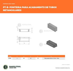 PONTEIRA TAMPA PRETA  PARA TUBOS RETANGULARES 00798 