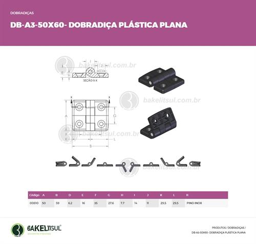 DOBRADIÇA PLÁSTICA PLANA DB-A3A 00810 
