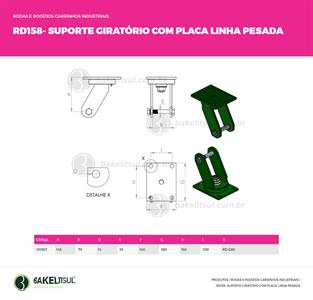 SUPORTE GIRATÓRIO PLACA LINHA PESADA  00957 