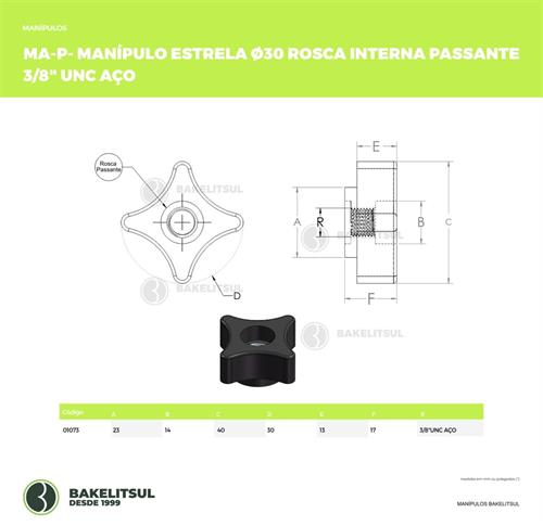 MANÍPULO ESTRELA ROSCA INTERNA PASSANTE 01073 