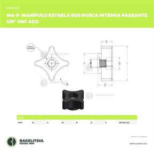 MANÍPULO ESTRELA ROSCA INTERNA PASSANTE 01073 