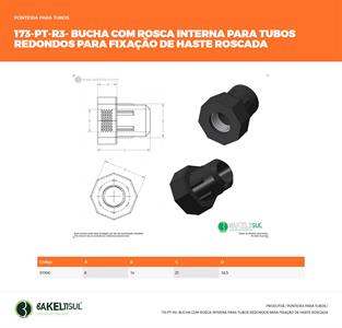 PONTEIRA COM ROSCA PARA TUBOS REDONDOS PT-E1B 01106 