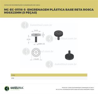 ENGRENAGEM PLÁSTICA BASE RETA ROSCA M8 MC-C 01116 