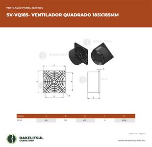 MICRO VENTILADOR QUADRADO 185X185mm 01225 