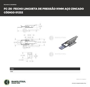 FECHO RÁPIDO DE PRESSÃO 91MM FC-Z06 AÇO 01232 