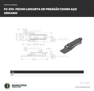 FECHO RÁPIDO DE PRESSÃO 120MM AÇO FC-Z10  01234 