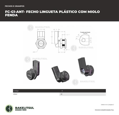 FECHO LINGUETA PLÁSTICO FENDA FC-G1 01241 