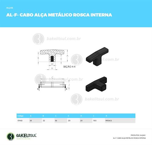 CABO ALÇA METÁLICO TIPO T ROSCA INTERNA 01463 
