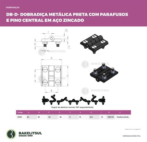 DOBRADIÇA METÁLICA DB-D 01529 F3 06374 