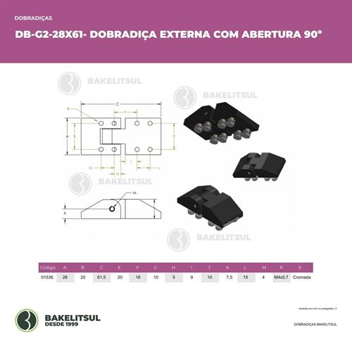 DOBRADIÇA METÁLICA EXTERNA DB-G2 01536 