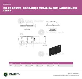 DOBRADIÇA METÁLICA 60X120 DB-E2 01538 