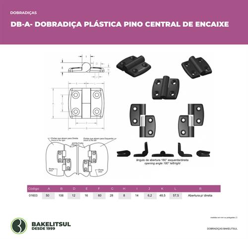 DOBRADIÇA PLÁSTICA DE ENCAIXE 01603 