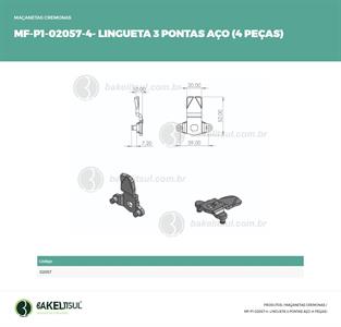 LINGUETA 3 PONTAS EM AÇO 02057 