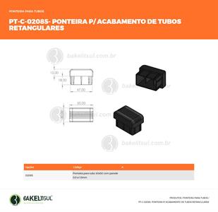 PONTEIRA COM ABA PARA TUBOS RETANGULARES 02085 