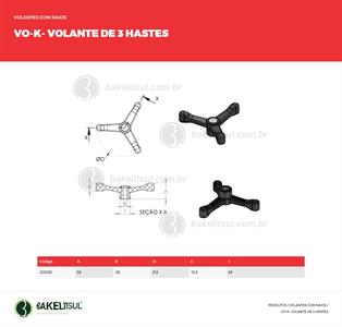 VOLANTE DE 3 HASTES MIOLO AÇO VO-K 02200 