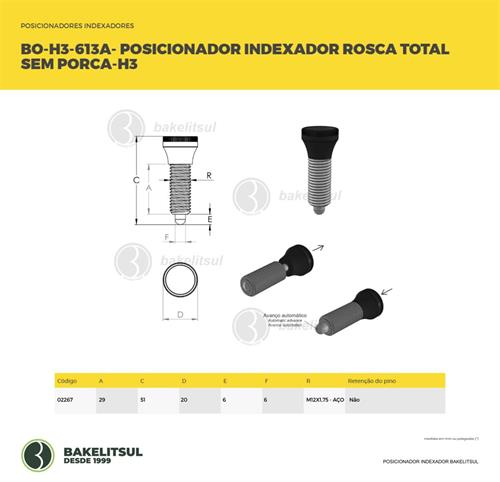 POSICIONADOR INDEXADOR H3 ROSCA TOTAL SEM PORCA 02267 