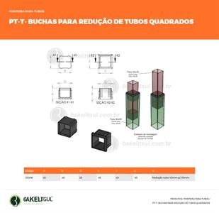 BUCHA PARA REDUÇÃO DE TUBOS QUADRADOS 02306 
