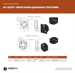 MICRO VENTILADOR QUADRADO 173X173mm 02315 