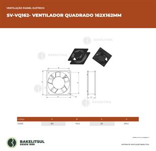 MICRO VENTILADOR QUADRADO 162X162mm 02355 