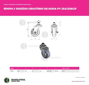 RODÍZIO GIRATÓRIO ROSCA LINHA LEVE 25 A 125KGF PV-GRLL 02522 