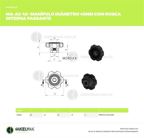 MANÍPULO 43MM ROSCA INTERNA PASSANTE 02623 F3 04574 