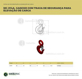 GANCHO DE ELEVAÇÃO COM TRAVA MC-014A 02701 