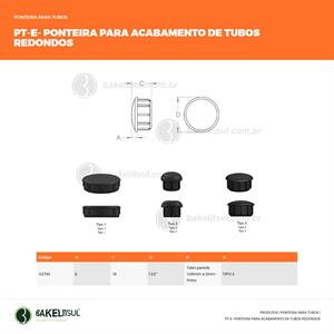 PONTEIRA TAMPA INTERNA PARA TUBOS REDONDOS 02730 