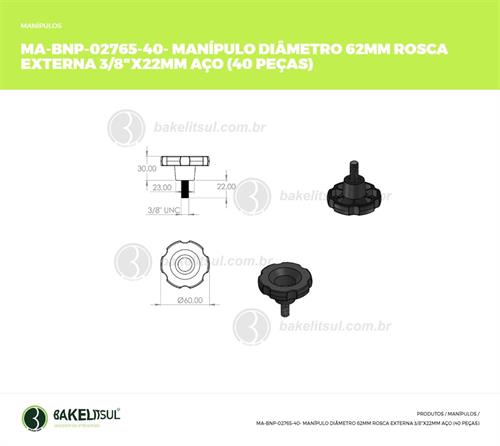 MANÍPULO PLÁSTICO ROSCA EXTERNA MA-BNP 30% off 02765 