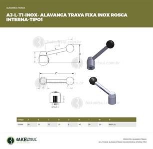 AJUSTADOR ALAVANCA TRAVA FIXA INOX ROSCA INTERNA-TIPO1 02886 