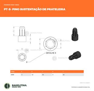 PINO SUSTENTAÇÃO DE PRATELEIRA 02908 