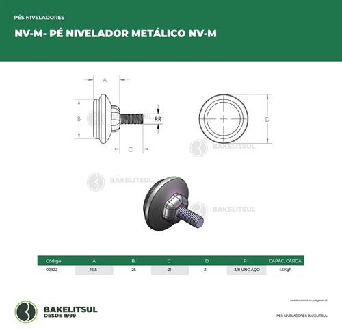 PÉ NIVELADOR METÁLICO NV-M - 30%OFF 02922 