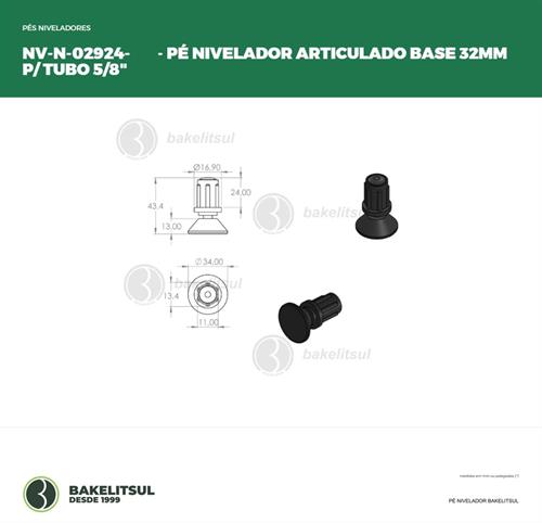 PÉ NIVELADOR DE ENCAIXE ARTICULADO - 30%OFF 02924 