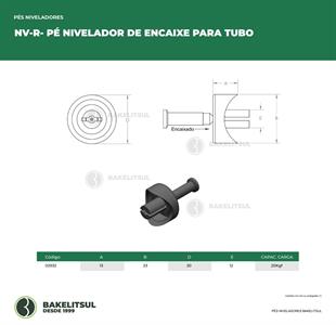PÉ NIVELADOR DE ENCAIXE PARA TUBO 02932 
