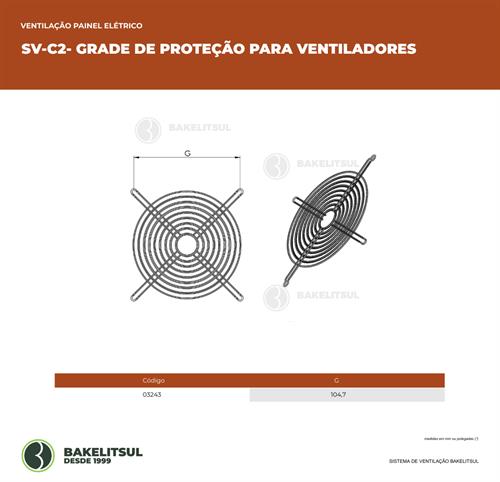 GRADE METÁLICA PARA PROTEÇÃO DE VENTILADORES 03243 
