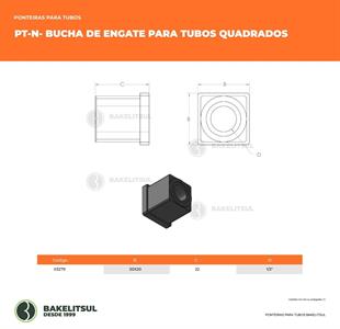 BUCHA DE ENGATE TUBO QUADRADO 03279 