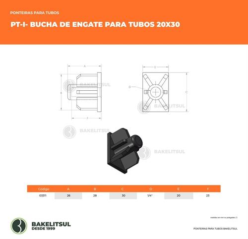 BUCHA DE ENGATE PARA TUBO 20X30 03311 